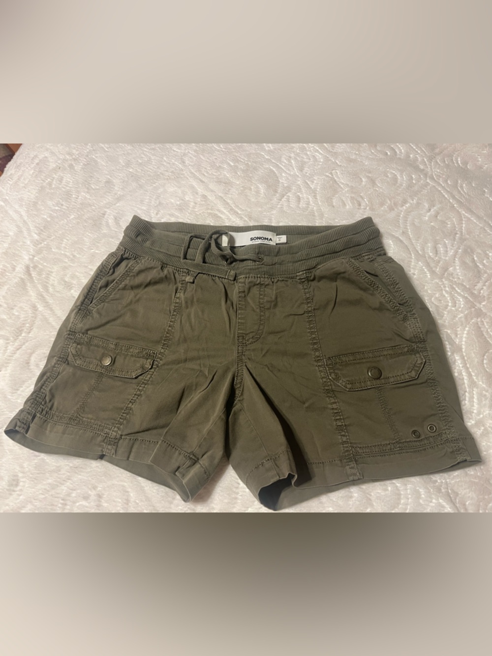 Sonoma Olive green Cargo Shorts with Drawstring